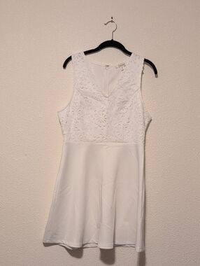 Francesca's White Lace Appliqué Dress